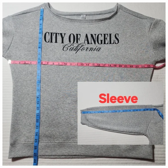 Gray City Of Angels California Off The Shoulder Sweatshirt - Picture 6 of 10